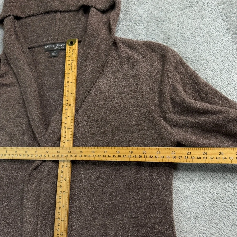 Barefoot Dreams Hooded Open-Front Cardigan - Brown - Picture 9 of 11